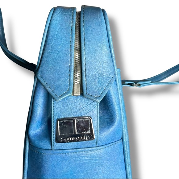 60s Vintage Samsonite Silhouette blue overnight luggage travel bag - Picture 5 of 12